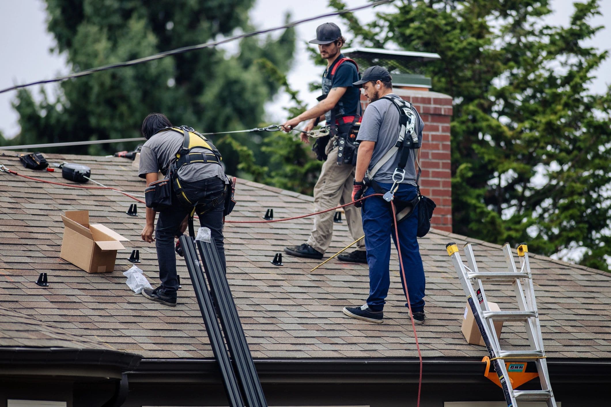 Installation crew executing a precision infrastructure layout